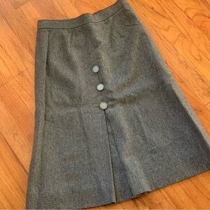 Evan Picone Charcoal A-Line Skirt with Button Accents